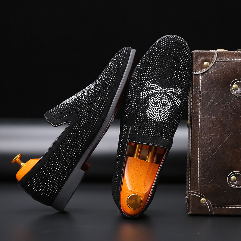 Trendy and versatile diamond youth Pullover casual flat heeled men's shoes