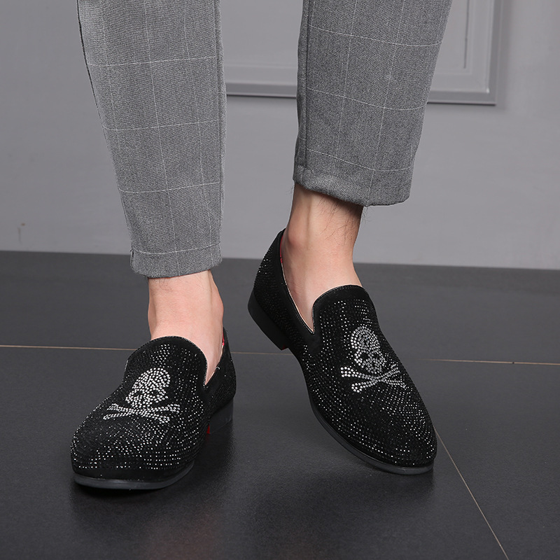 Trendy and versatile diamond youth Pullover casual flat heeled men's shoes