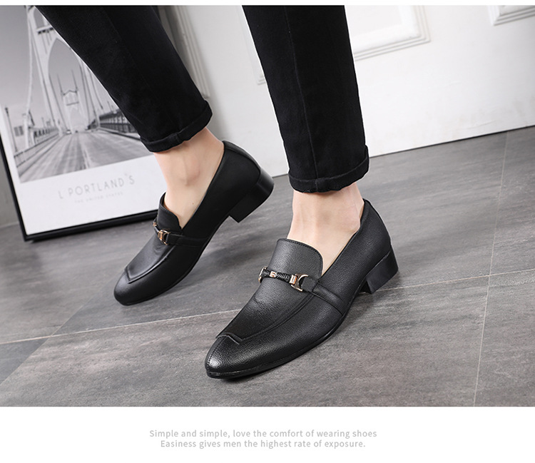 African men's casual pointed leather shoes fashion youth small shoes