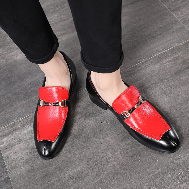 African men's casual pointed leather shoes fashion youth small shoes