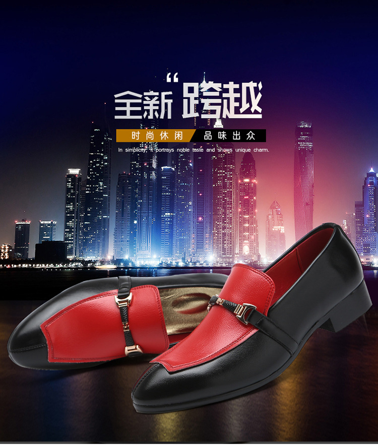 African men's casual pointed leather shoes fashion youth small shoes