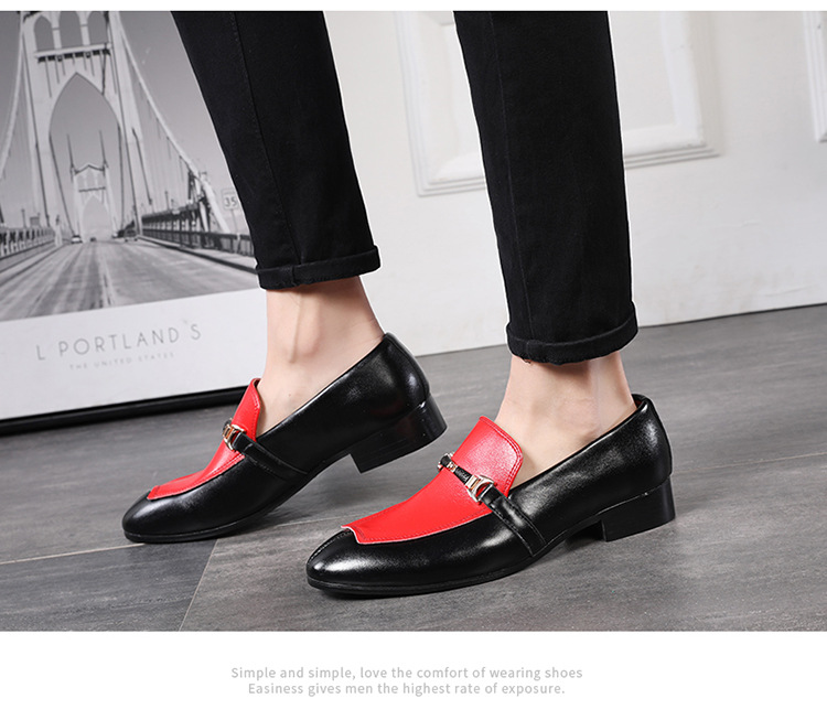 African men's casual pointed leather shoes fashion youth small shoes