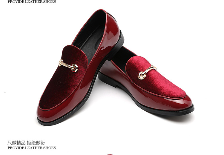 New leather shoes men's European and American patent leather one legged casual leather shoes