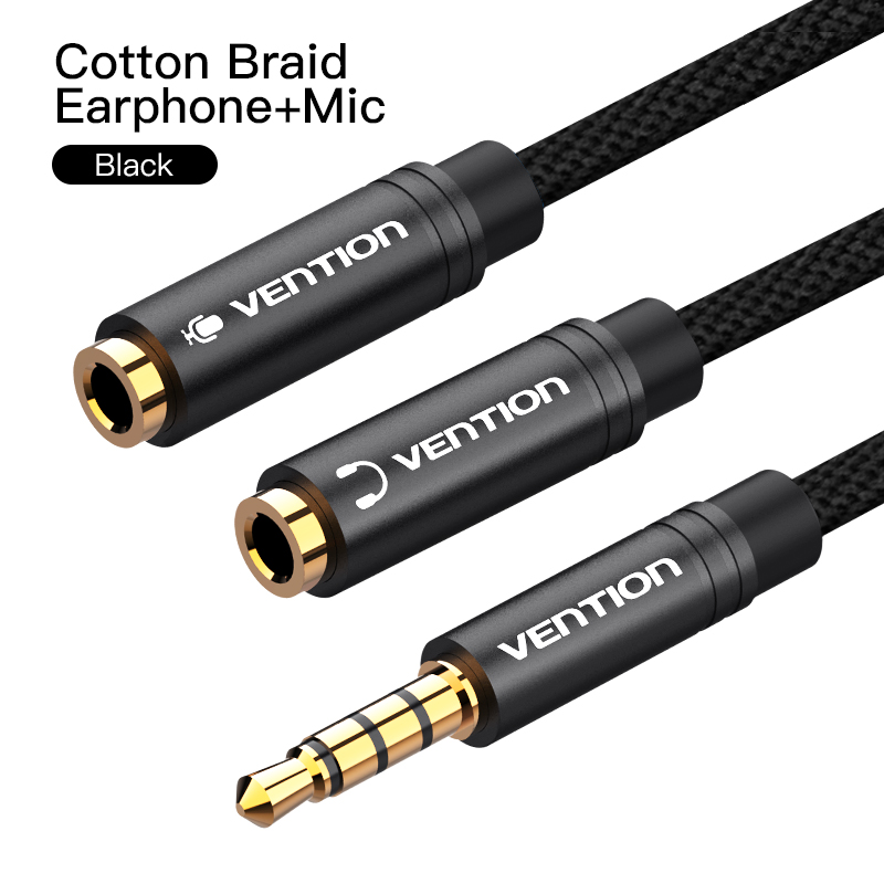 3.5mm Audio Cable Headphone With Mic 1 Male to 2 Female Jack AUX Cable Headset for PS4 Studio3
