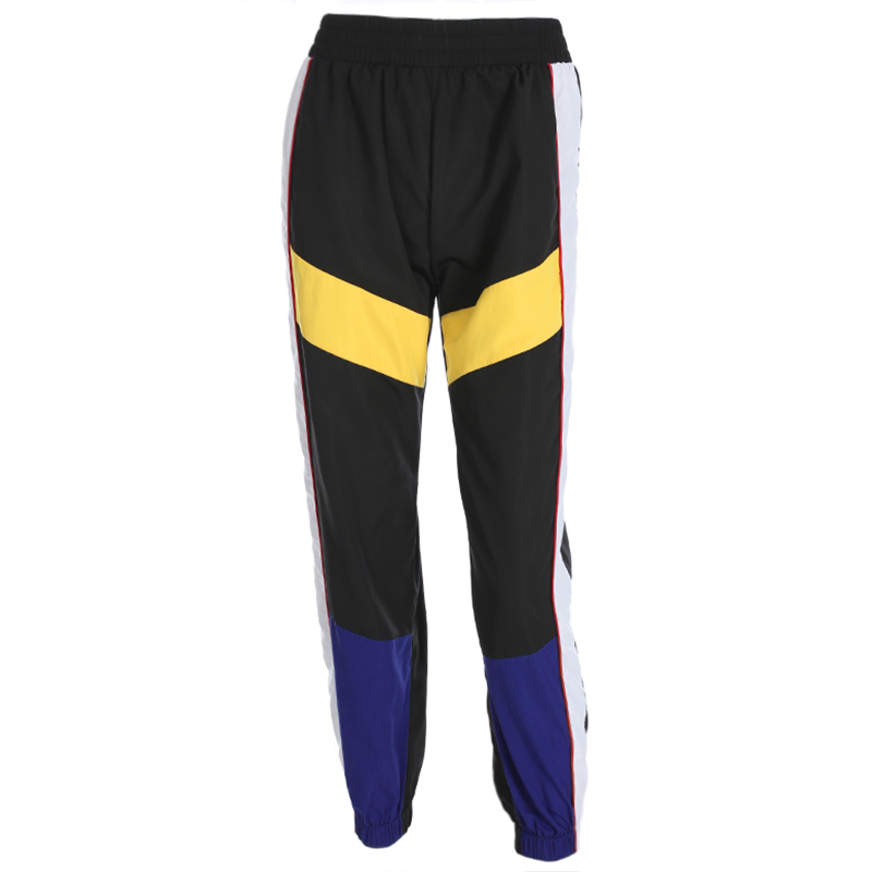 Women High Waist Patchwork Pants Black Pencil Pants Streetwear Cargo Pants Loose Jogger  Sweatpants