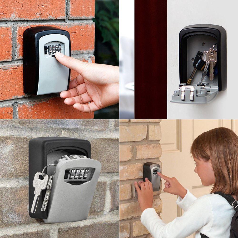 Key Safe Box  4 Digit Combination Key Storage Lock Box  Password Lock Hidden Keys Storage Box