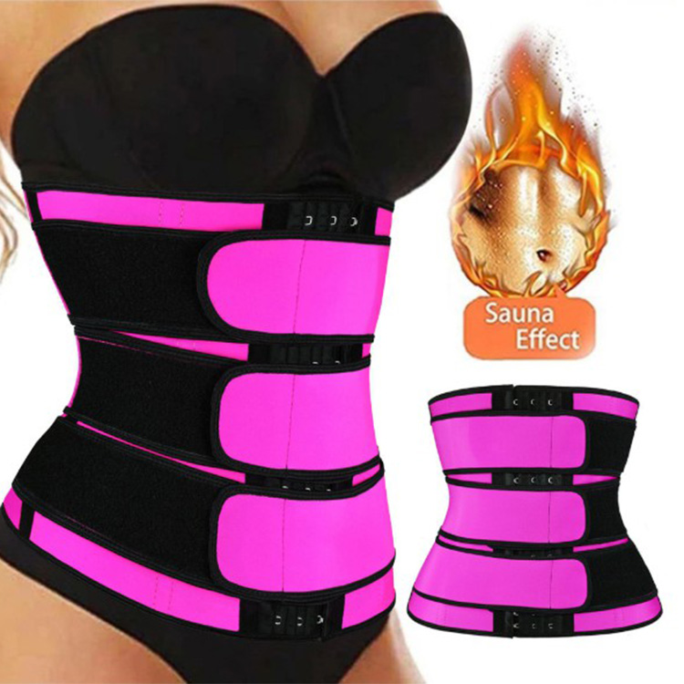 tight women 3 belt Sweating Cincher waist trainer tummy trimmer corset shaper waist tran