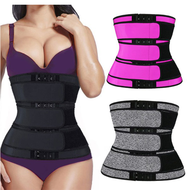 tight women 3 belt Sweating Cincher waist trainer tummy trimmer corset shaper waist tran