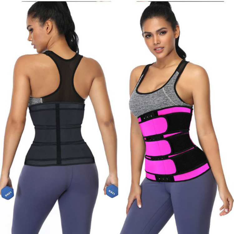 tight women 3 belt Sweating Cincher waist trainer tummy trimmer corset shaper waist tran