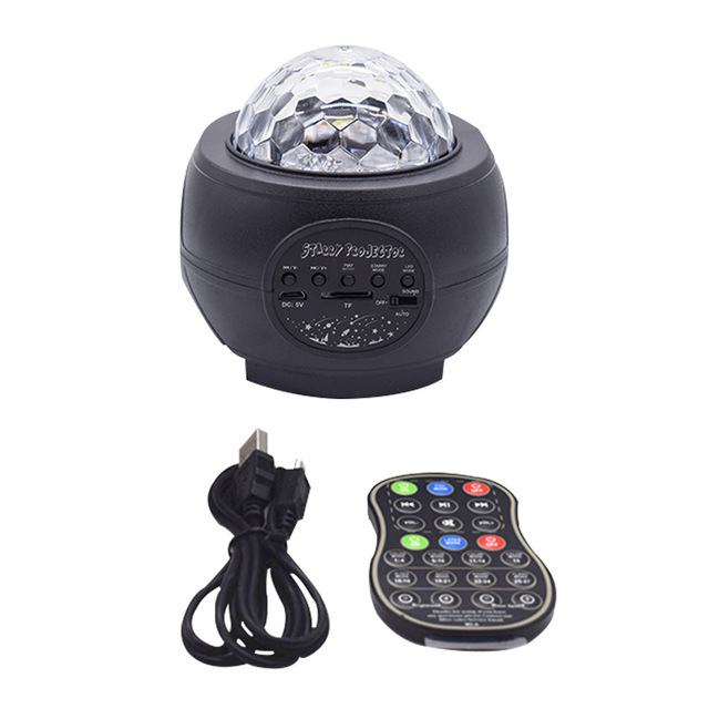 Colorful LED Star Light Projector Rotating Ocean Wave  Bluetooth Music USB Nebula Lamp Starry Sky