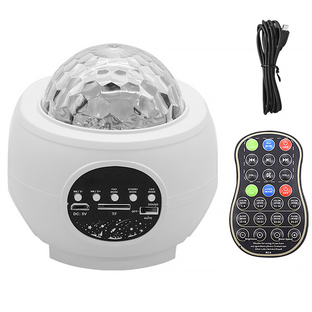 Colorful LED Star Light Projector Rotating Ocean Wave  Bluetooth Music USB Nebula Lamp Starry Sky