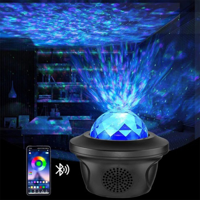 Colorful LED Star Light Projector Rotating Ocean Wave  Bluetooth Music USB Nebula Lamp Starry Sky
