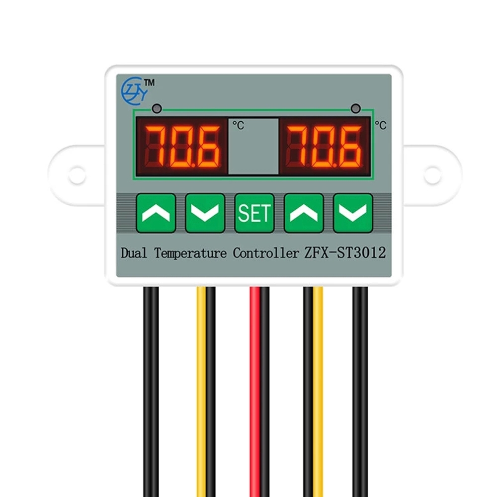 Dual Temperature Controller Digital Thermostat Incubator Control Microcomputer Dual Probe