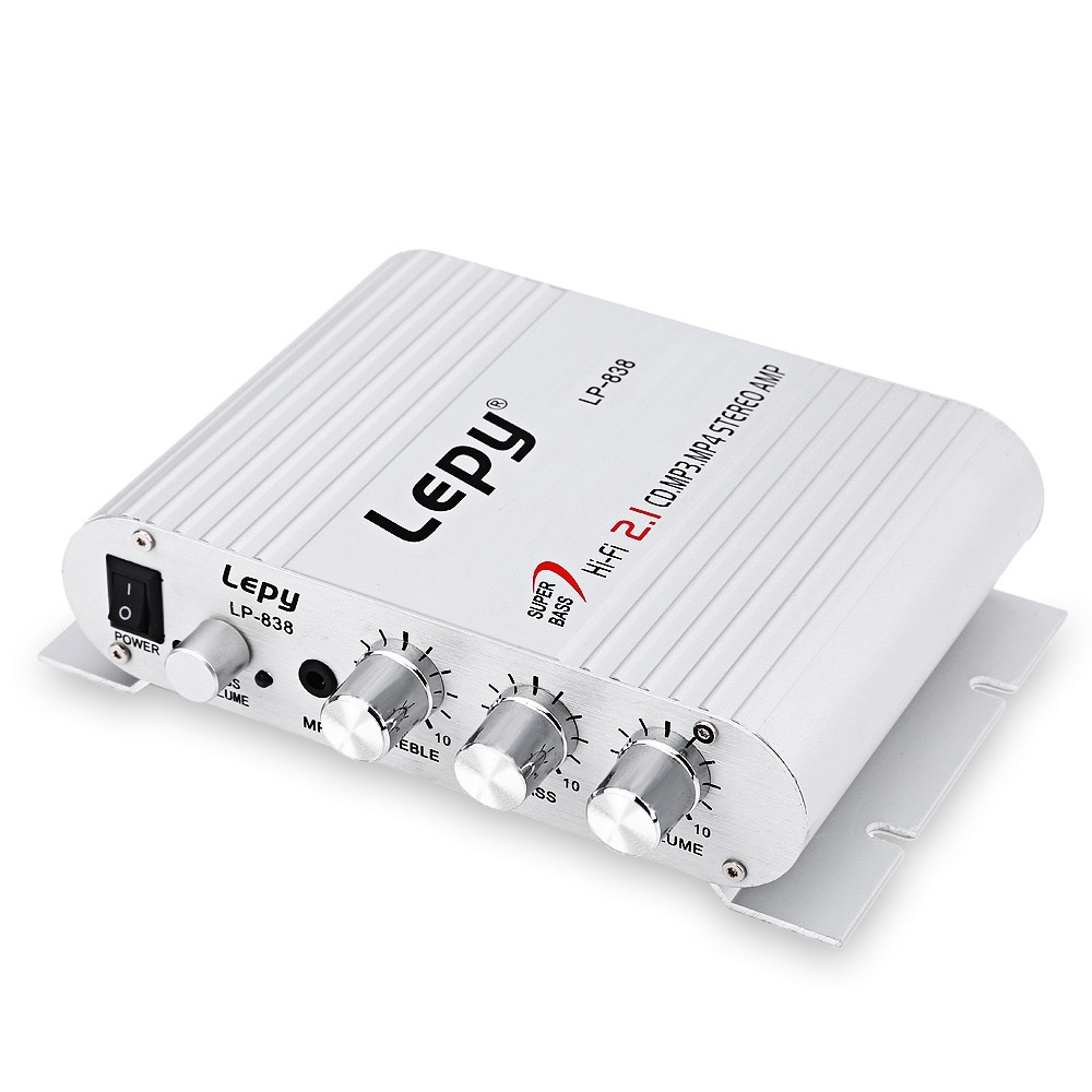 Lepy LP-838 MINI Digital Hi-Fi Car Power Amplifier 2.1CH Digital Subwoofer Stereo  Audio Amplifier