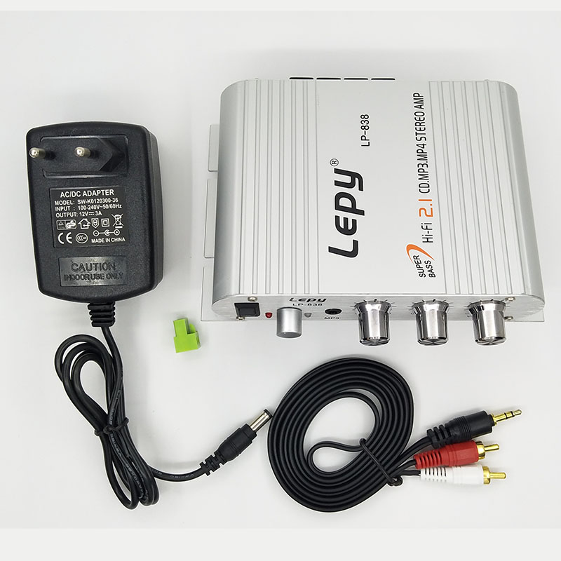 Lepy LP-838 MINI Digital Hi-Fi Car Power Amplifier 2.1CH Digital Subwoofer Stereo  Audio Amplifier