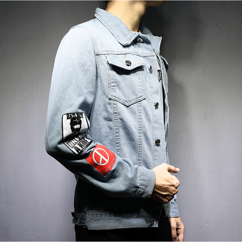 9047 Graffiti Denim Jacket,Denim Jacket Men,Camo Denim Jacket