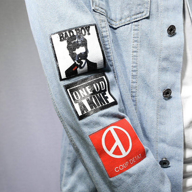 9047 Graffiti Denim Jacket,Denim Jacket Men,Camo Denim Jacket