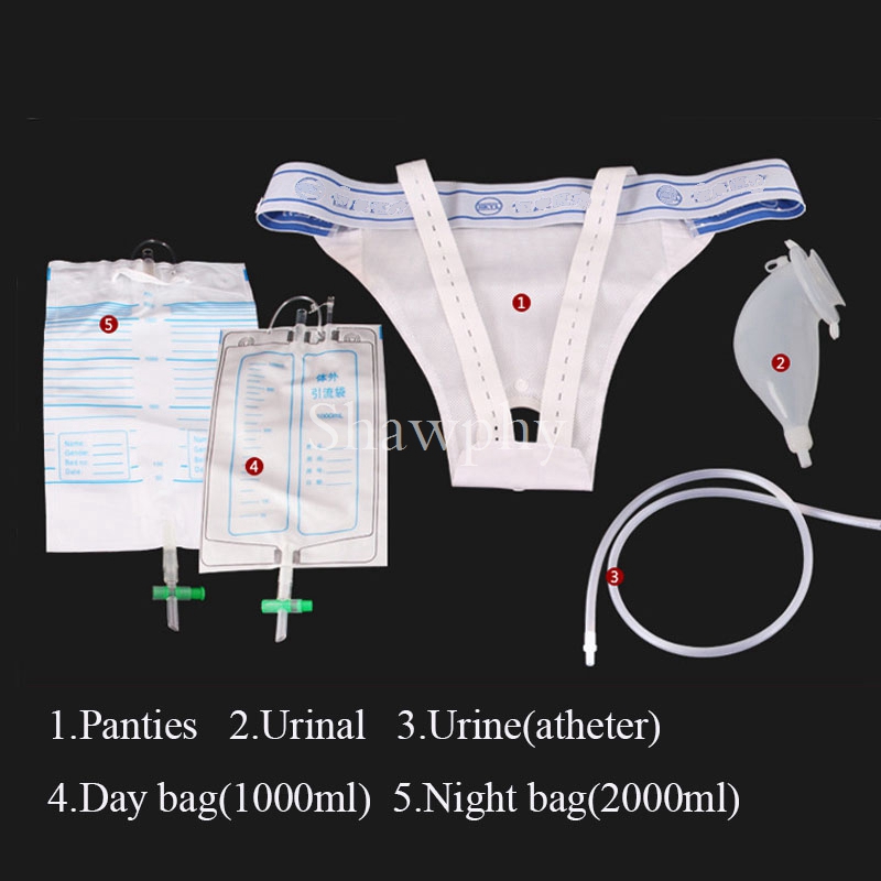 2000ml Urine collector Hypo-allergenic Silicone Adults Urinal with Urine Catheter Bags Man Woman Older Men male female Toilet