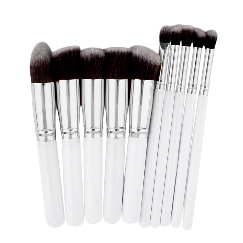 10pcs Plus Size Makeup Brush Tools Eyeshadow Blending Set Concealer Cosmetic Eyeliner Lip Brushes