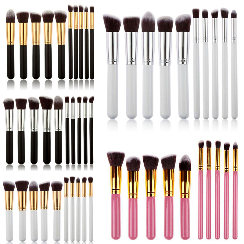 10pcs Plus Size Makeup Brush Tools Eyeshadow Blending Set Concealer Cosmetic Eyeliner Lip Brushes