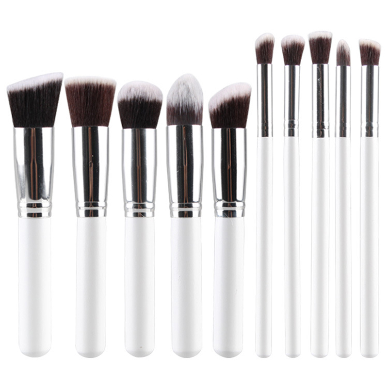 10pcs Plus Size Makeup Brush Tools Eyeshadow Blending Set Concealer Cosmetic Eyeliner Lip Brushes