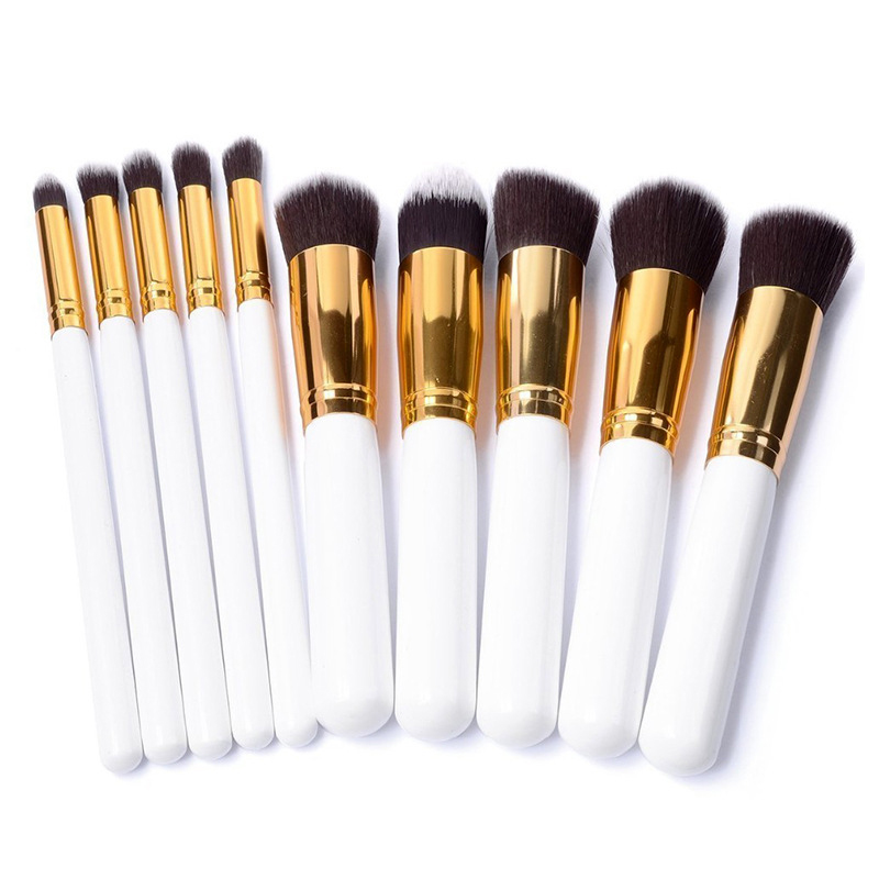 10pcs Plus Size Makeup Brush Tools Eyeshadow Blending Set Concealer Cosmetic Eyeliner Lip Brushes
