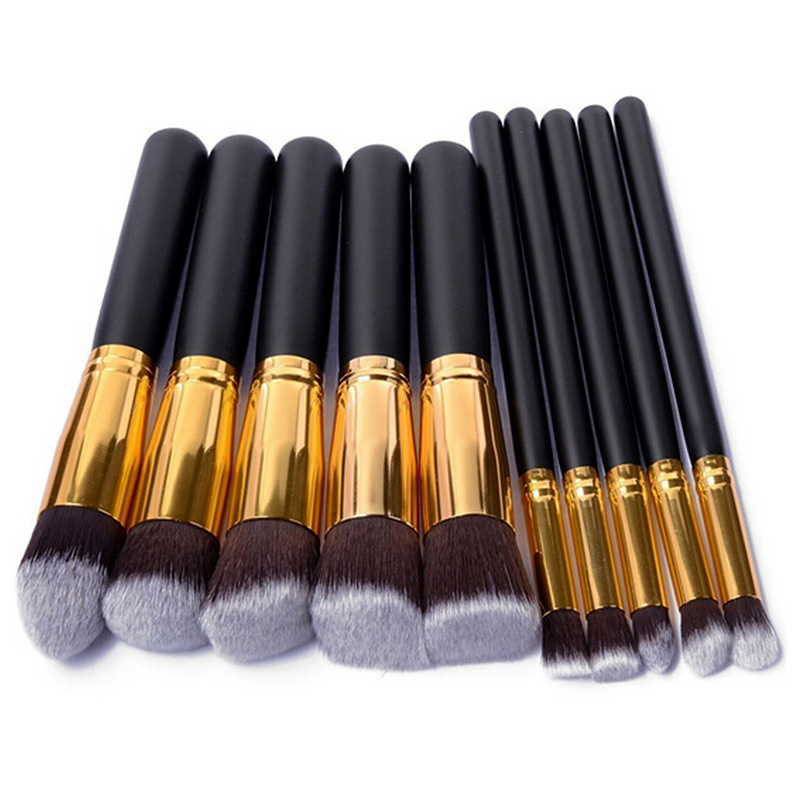 10pcs Plus Size Makeup Brush Tools Eyeshadow Blending Set Concealer Cosmetic Eyeliner Lip Brushes