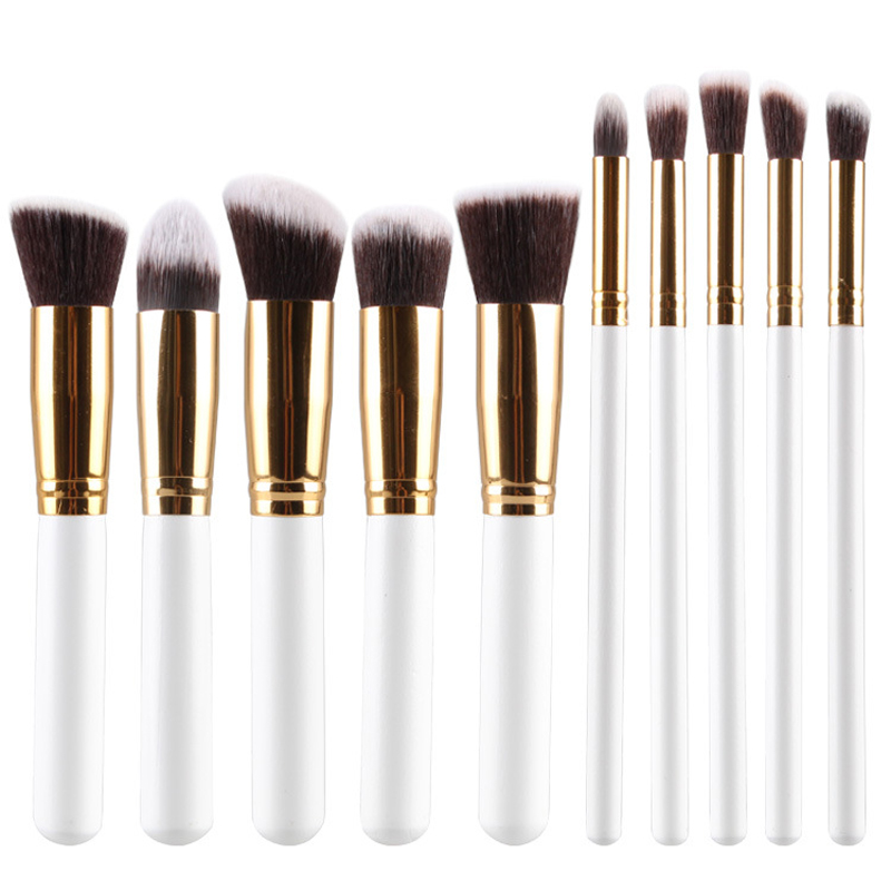 10pcs Plus Size Makeup Brush Tools Eyeshadow Blending Set Concealer Cosmetic Eyeliner Lip Brushes