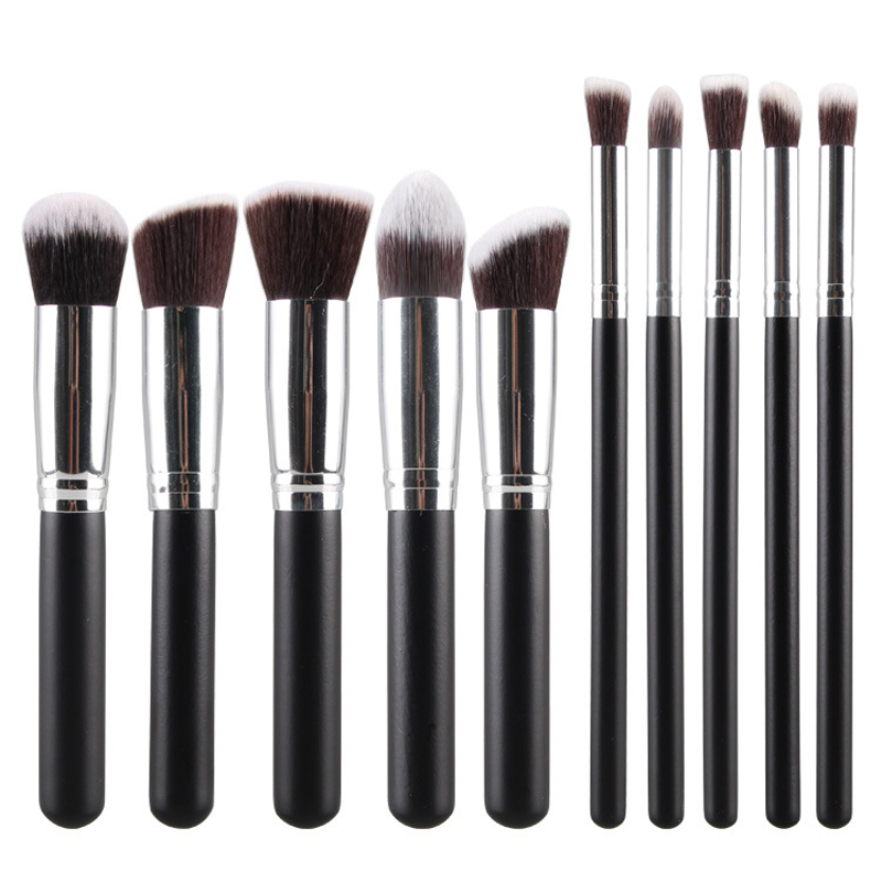 10pcs Plus Size Makeup Brush Tools Eyeshadow Blending Set Concealer Cosmetic Eyeliner Lip Brushes