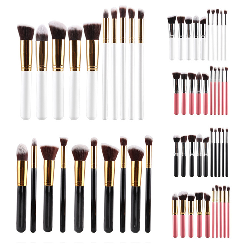 10pcs Plus Size Makeup Brush Tools Eyeshadow Blending Set Concealer Cosmetic Eyeliner Lip Brushes