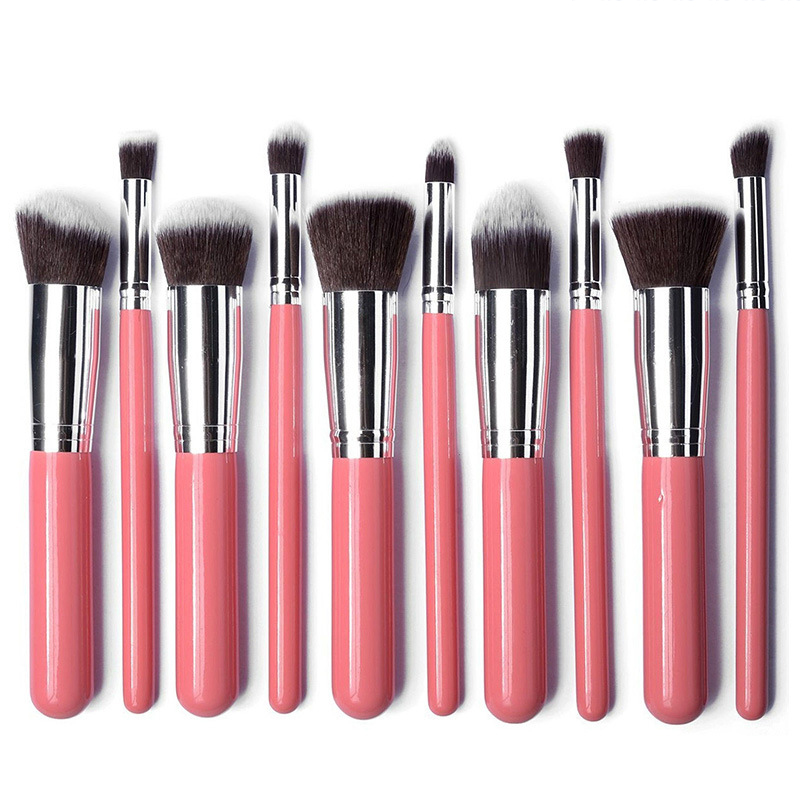 10pcs Plus Size Makeup Brush Tools Eyeshadow Blending Set Concealer Cosmetic Eyeliner Lip Brushes