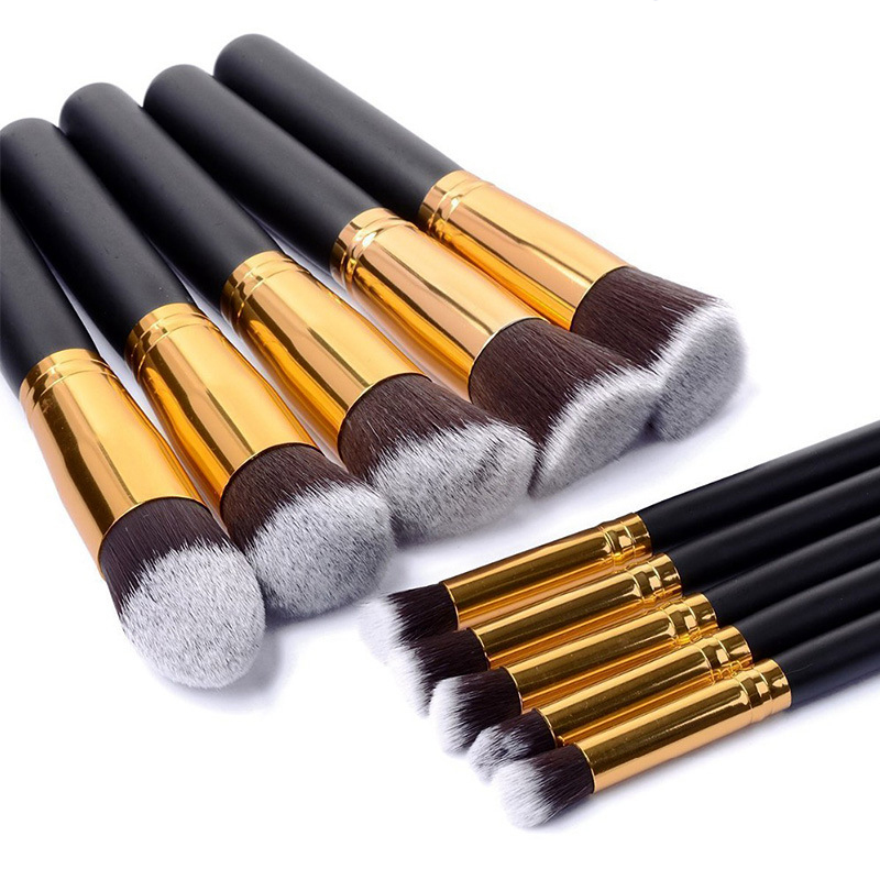 10pcs Plus Size Makeup Brush Tools Eyeshadow Blending Set Concealer Cosmetic Eyeliner Lip Brushes