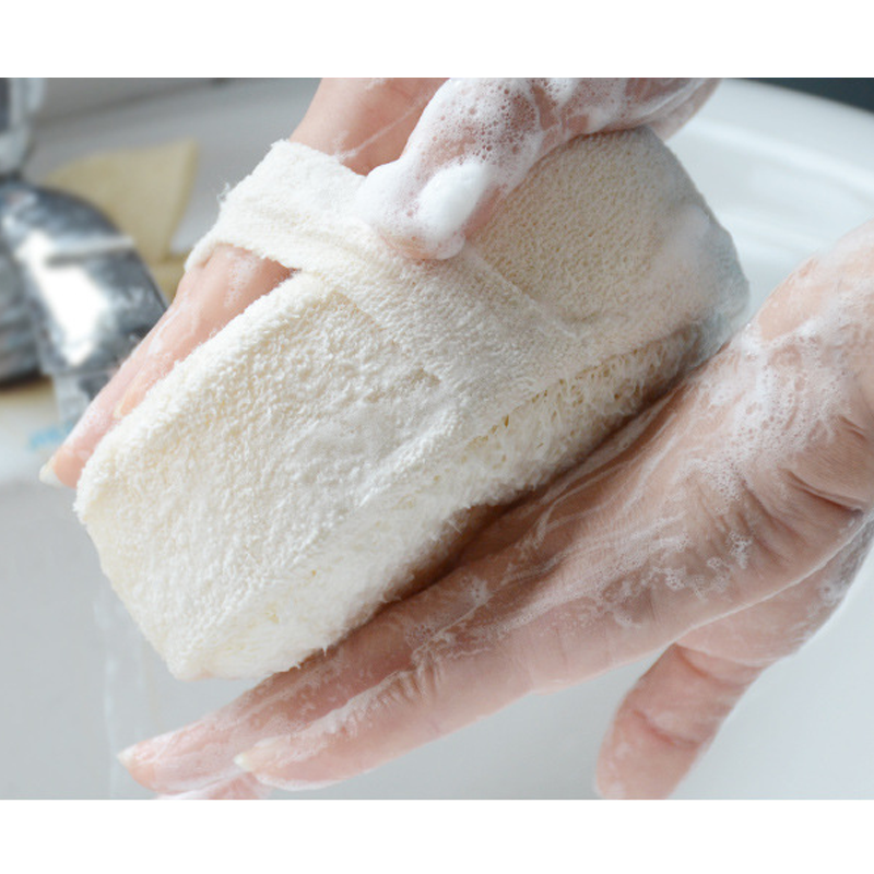 2Packs Soft Natural Loofah Body Bathing Glove Brush,Exfoliating Luffa Shower Cleaning Sponge Pink