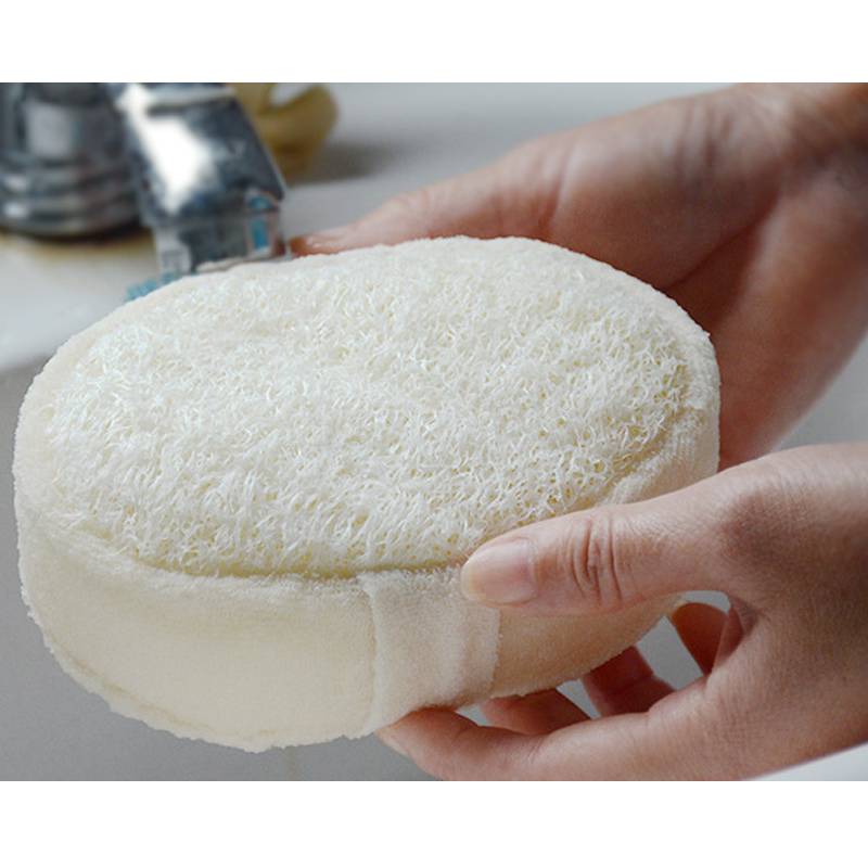 2Packs Soft Natural Loofah Body Bathing Glove Brush,Exfoliating Luffa Shower Cleaning Sponge Pink