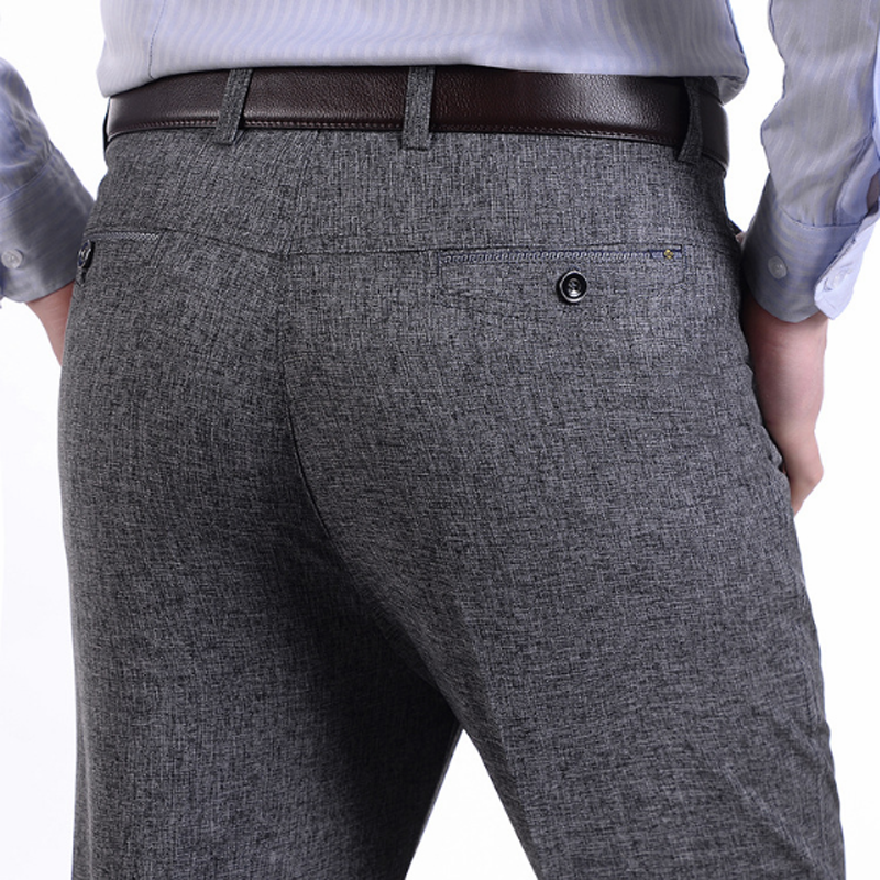 Thin Men&apos;s casual pants men&apos;s trousers middle-aged high waist thin men&apos;s casual long pants wholesale