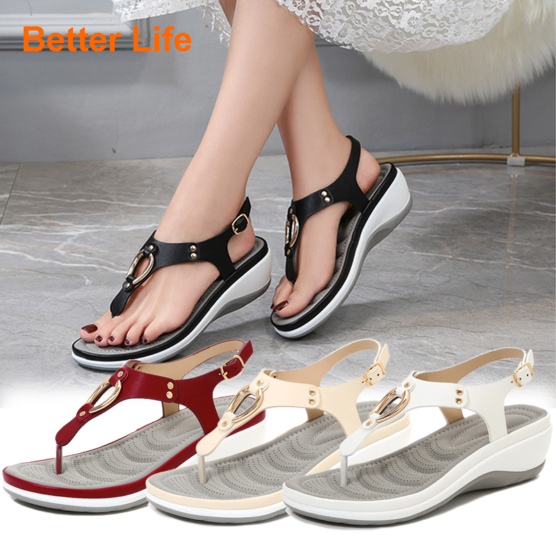 Fashion Sandals for Women Clip Toe Rubber Shoes Sole Metal Casual Buckle Ladies Office Wear Popular