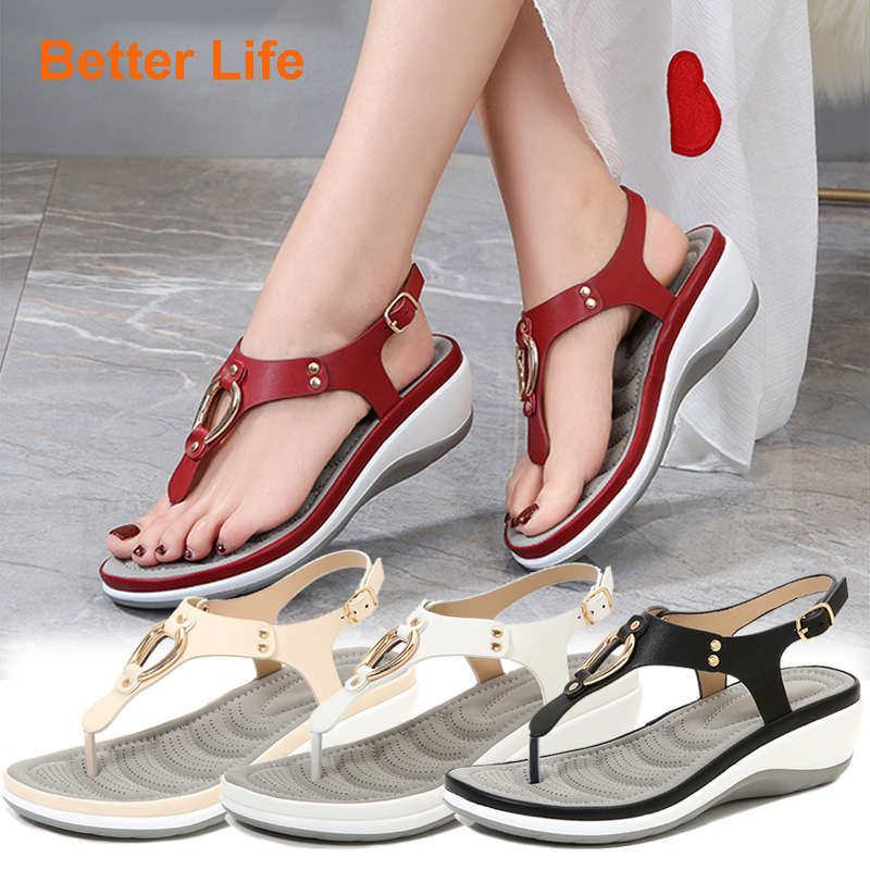 Fashion Sandals for Women Clip Toe Rubber Shoes Sole Metal Casual Buckle Ladies Office Wear Popular