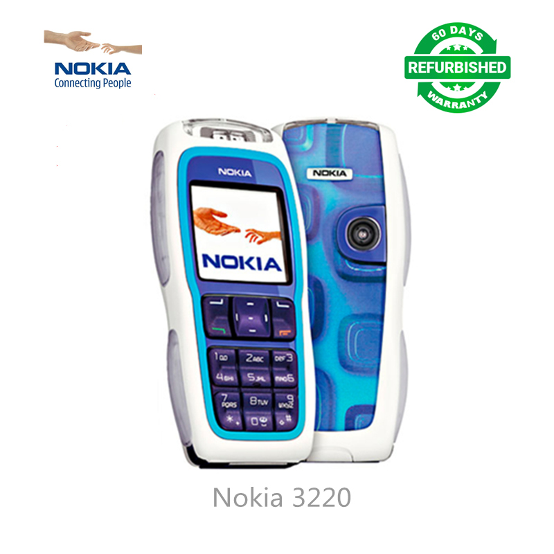 Refurbished  Original Nokia 3220 Cellphone Unlock Phones Phone Camera Ram Charger Cover Gift