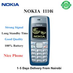 Refurbished Original Nokia 1110i Classic CellPhone Basic Phone Keypad Featured Phones Blue