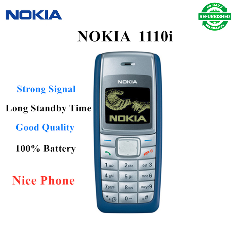 Refurbished Original Nokia 1110i Classic CellPhone Basic Phone Keypad Featured  Phones