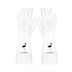 Dishwashing Glove Durable Thin Gloves Household Cleaners  Cleaning Tools Rubber Waterproof White M