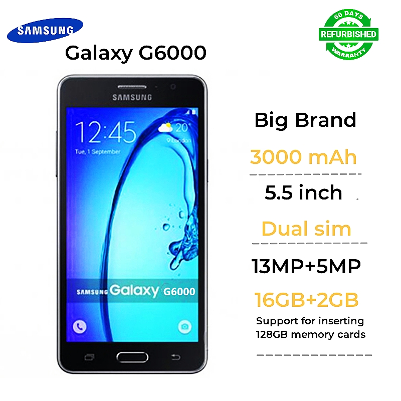 Refurbished  Samsung Galaxy G6000 Phones 16GB+2GB 5.5 inch  Dual sim Cell Phone  ON7 Mobile Smartphones