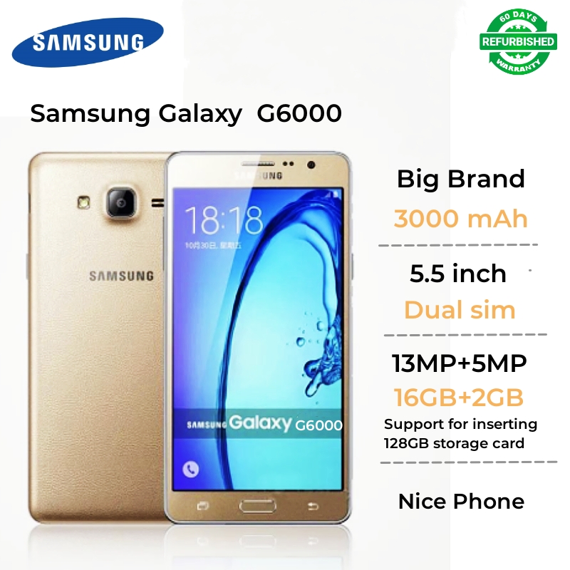 Refurbished  Samsung Galaxy G6000 Phones 16GB+2GB 5.5 inch  Dual sim Cell Phone  ON7 Mobile Smartphones