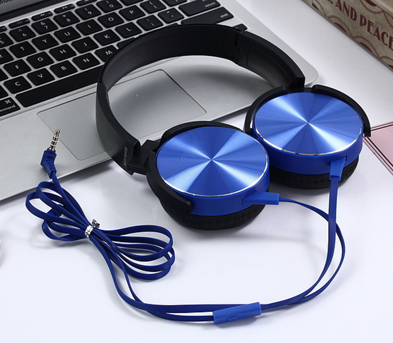 XB450 Headphones Wired Control With Microphone Bass Music Rotatable Headset Size Can Be Adjusted