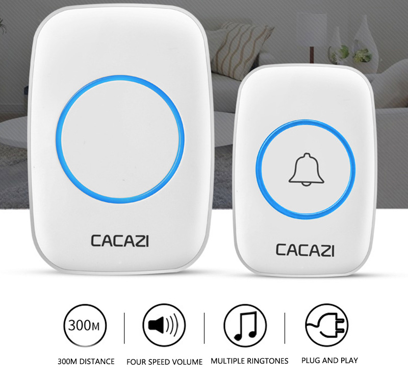 New Home Welcome Doorbell Intelligent Wireless Doorbell 300M Remote UK Plug smart Door Bell Chime