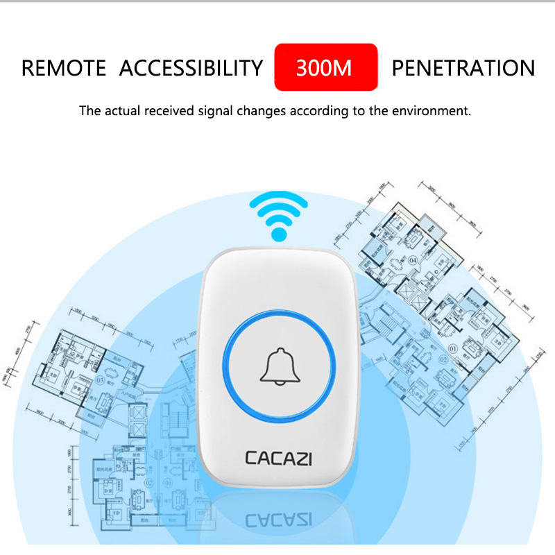 New Home Welcome Doorbell Intelligent Wireless Doorbell 300M Remote UK Plug smart Door Bell Chime