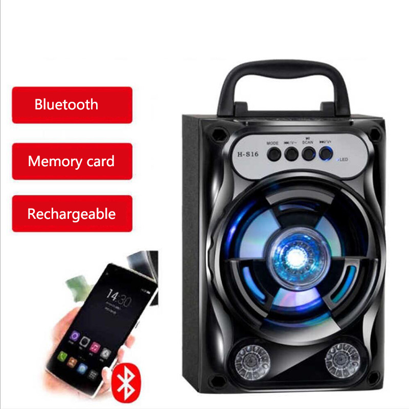 B16 Home Theatre Outdoor Bluetooth Speaker Bass Support Memory Flash Card Gorgeous Coloured Lamp