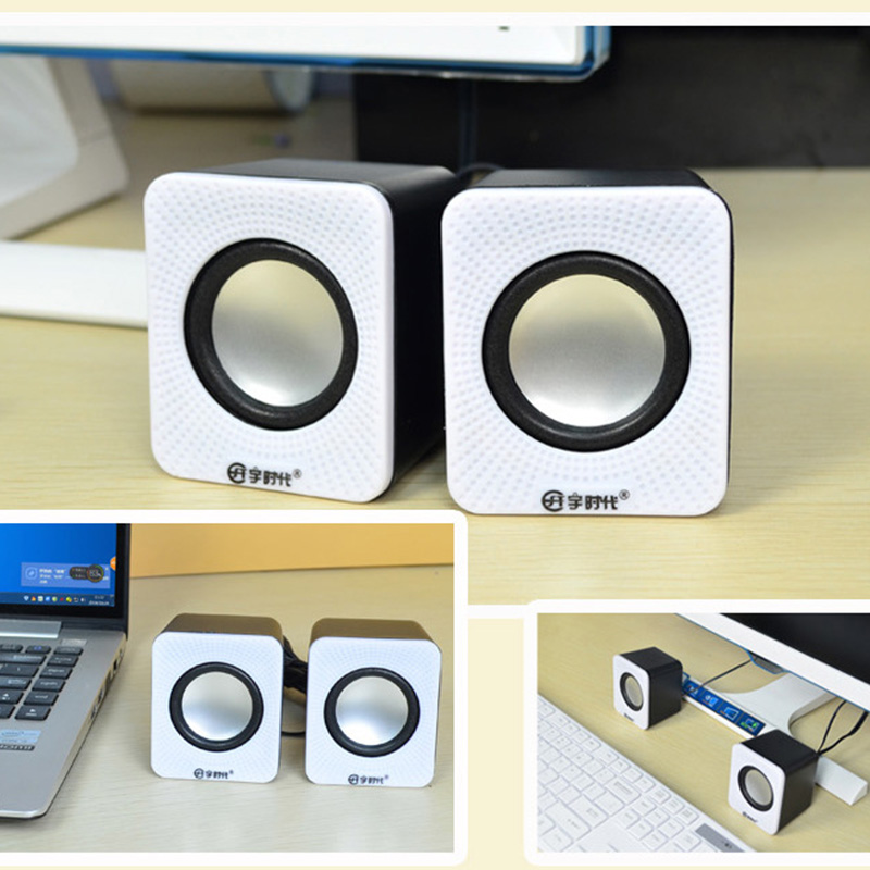 2Pcs Computer USB Mini Speaker Multimedia Subwoofer Laptop Subwoofer Portable Home Theater Speaker