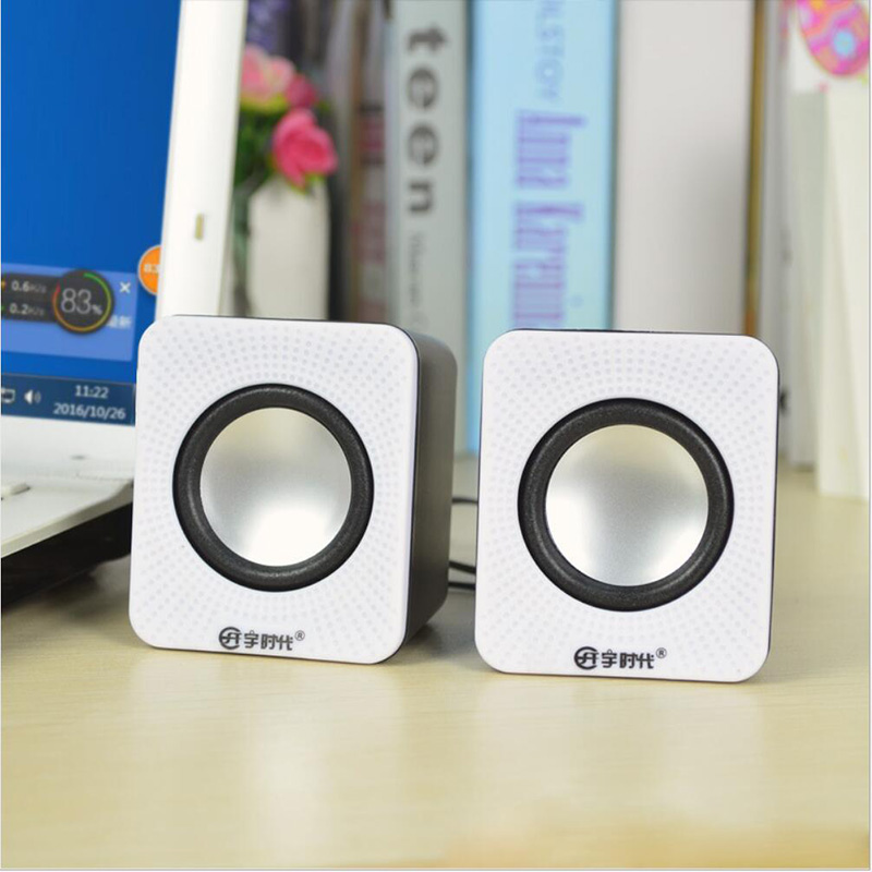 2Pcs Computer USB Mini Speaker Multimedia Subwoofer Laptop Subwoofer Portable Home Theater Speaker