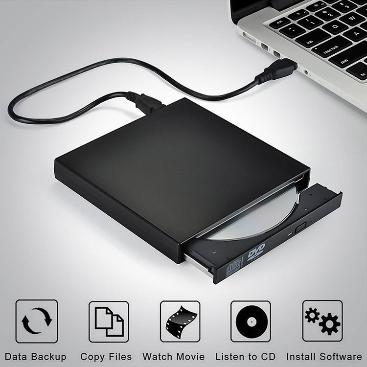 CD-RW/DVD-RW SATA External SliM USB Chip Optical Drive CD DVD ROM Burner Drive for Laptop/Netbook/PC